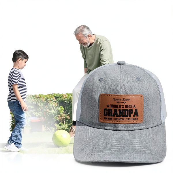 Grandpa Hat Grey Trucker Cap Adjustable Snapback Classic Style-5