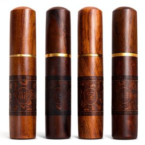 Toothpick Holder Huwane Portable Wood Case 4-Pack Waterproof Handmade-0