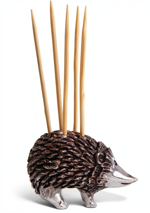Hedgehog Toothpick Holder Creative Co-Op Silver Compact Accessory-0
