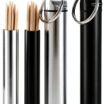 Metal Toothpick Holder YUXIANLB 4PCS Cases with Keychain Small Large-0