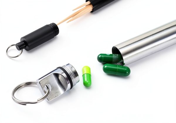 Metal Toothpick Holder YUXIANLB 4PCS Cases with Keychain Small Large-1