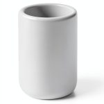 4Packs Mini White Ceramic Toothpick Holder Small Porcelain Toothpick Dispenser Cup Modern Tabletop Toothpick Container for Home, Kitchen, Dining, Party Size 1.3in Dia x 1.8in H-0
