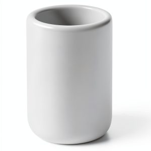 4Packs Mini White Ceramic Toothpick Holder Small Porcelain Toothpick Dispenser Cup Modern Tabletop Toothpick Container for Home, Kitchen, Dining, Party Size 1.3in Dia x 1.8in H-0